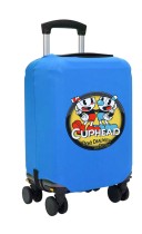 Чехол на чемодан M - Капхед (Cuphead) синий №1