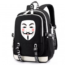 Рюкзак Гай Фокс (Vendetta) черный с USB-портом №1