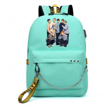 Рюкзак BTS бирюзовый с цепью №3