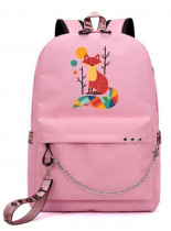 Рюкзак с Лисой (FOX) розовый с цепью №1