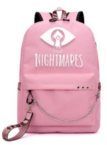 Рюкзак Маленькие кошмары - Little Nightmares розовый с цепью №3