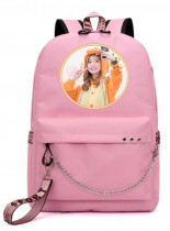 Рюкзак TWICE розовый с цепью №2
