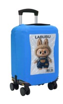 Чехол на чемодан M - Лабубу (Labubu) синий №1