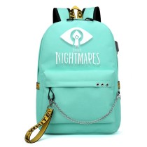 Рюкзак Маленькие кошмары - Little Nightmares бирюзовый с цепью №3