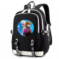 Рюкзак Анна и Эльза (Frozen) черный с USB-портом №3