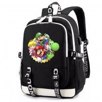 Рюкзак герои Марио (Mario) черный с USB-портом №6