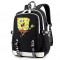 Рюкзак Губка Боб (Sponge Bob) черный с USB-портом №1