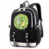 Рюкзак Рик и Морти черный с USB-портом №6