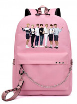 Рюкзак BTS розовый с цепью №4