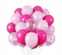 Набор воздушных шаров с блестками (30шт розовый) 