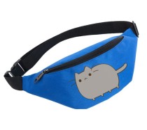 Поясная сумка Кот Пушин голубая №1
