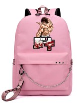 Рюкзак Боец Баки (Baki Grappler) розовый с цепью №2
