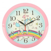 Часы настенные, серия: Детские, "Единорог на радуге", 28х28 см 2633409