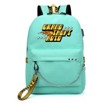 Рюкзак ГТА - Grand Theft Auto бирюзовый с цепью №1