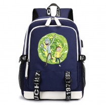 Рюкзак Рик и Морти синий с USB-портом №6