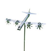 Ветряная декорация для сада Самолёт четырёхвинтовой 32 см