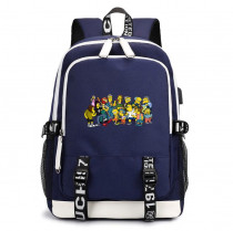 Рюкзак Персонажи Симпсонов (The Simpsons) синий с USB-портом №6