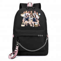 Рюкзак TWICE черный с цепью №3