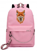 Рюкзак с Лисой (FOX) розовый с цепью №2