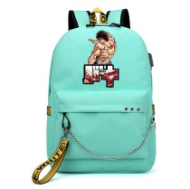 Рюкзак Боец Баки (Baki Grappler) бирюзовый с цепью №2