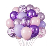 Набор воздушных шаров с блестками (30шт фиолетовый)