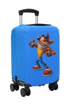 Чехол на чемодан S - Крэш Бандикут (Crash Bandicoot) синий №1