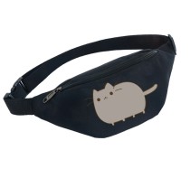 Поясная сумка Кот Пушин черная №1