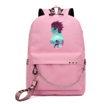 Рюкзак Танджиро Камадо (Demon slayer) розовый с цепью №4