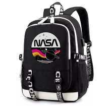 Рюкзак с эмблемой Наса (NASA) черный с USB-портом №2