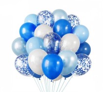 Набор воздушных шаров с блестками (30шт голубой)