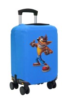 Чехол на чемодан M - Крэш Бандикут (Crash Bandicoot) синий №1