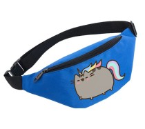 Поясная сумка Кот Пушин голубая №2