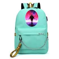 Рюкзак Смерть - Кот в сапогах (Puss in Boots) бирюзовый с цепью №1