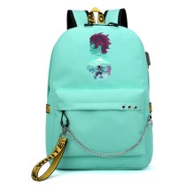 Рюкзак Танджиро Камадо (Demon slayer) бирюзовый с цепью №4