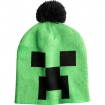 Шапка Майнкрафт - Лицо Крипера с пумпоном