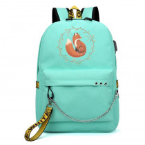 Рюкзак с Лисой (FOX) бирюзовый с цепью №3