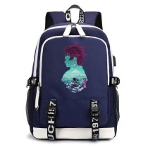 Рюкзак Танджиро Камадо (Demon slayer) синий с USB-портом №4