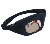Поясная сумка Кот Пушин черная №2