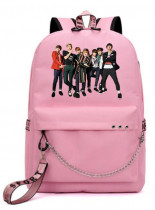 Рюкзак BTS розовый с цепью №6
