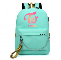 Рюкзак TWICE бирюзовый с цепью №4