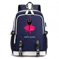 Рюкзак Игра в кальмара синий с USB-портом №2