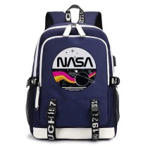 Рюкзак с эмблемой Наса (NASA) синий с USB-портом №2