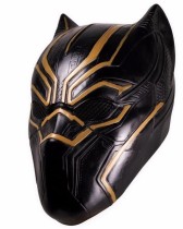 Маска Чёрной пантеры с золотистыми вставками