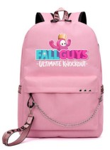 Рюкзак Фол Гайс (Fall Guys) розовый с цепью №3