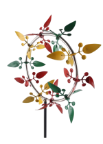 Ветряная декорация для сада Цветные листики 90 см