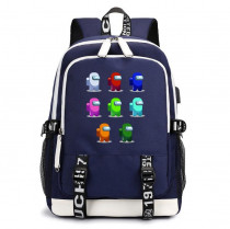 Рюкзак Амонг Ас (Among Us) синий с USB-портом №2