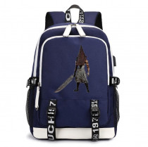 Рюкзак Пирамидоголовый "Сайлент Хилл" синий с USB-портом №1