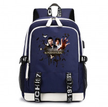 Рюкзак Сверхъестественное (Supernatural) синий с USB-портом №3