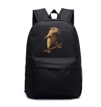Рюкзак Капибара на скейте (Capybara) черный №2