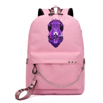 Рюкзак Поднятие уровня в одиночку (Solo Leveling) розовый с цепью №1